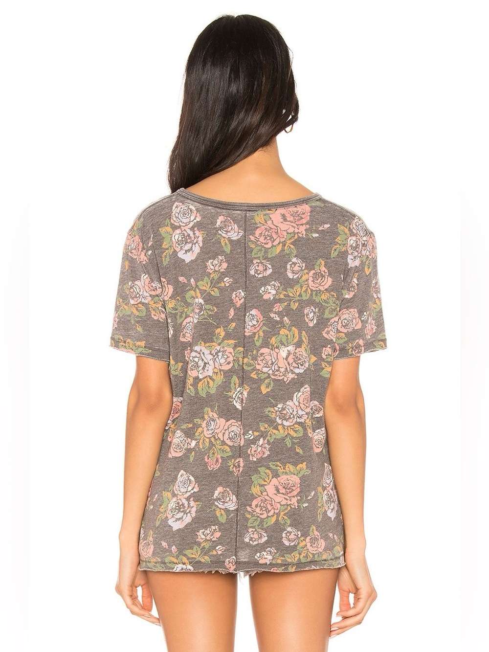 Free People Tourist T-Shirt Small Black Floral Tee - Picture 11 of 11
